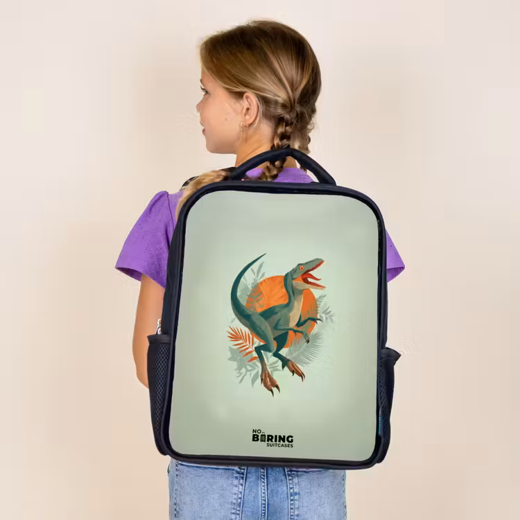 Dier - Dino - Natuur Rugzak - Zwart middel -sfeer5
