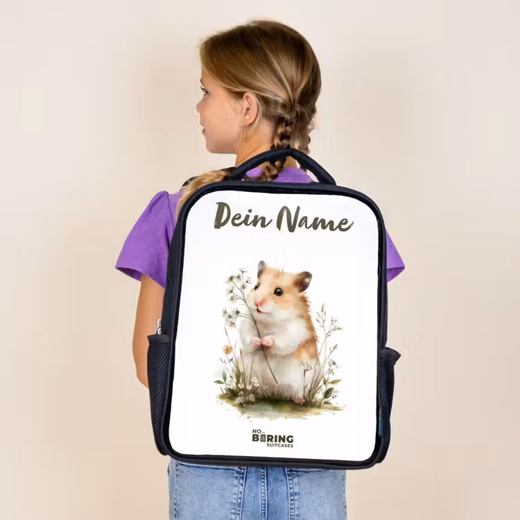 Dier - Natuur - Hamster Rugzak - Zwart middel -sfeer5