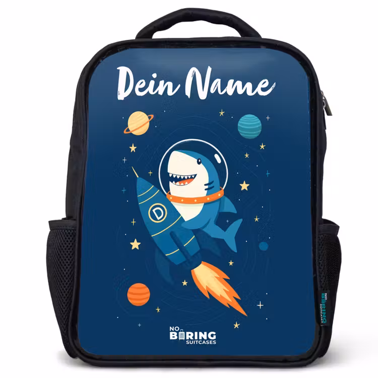 Dier - Ruimte - Planeet - Raket Rugzak - Zwart middel -3d