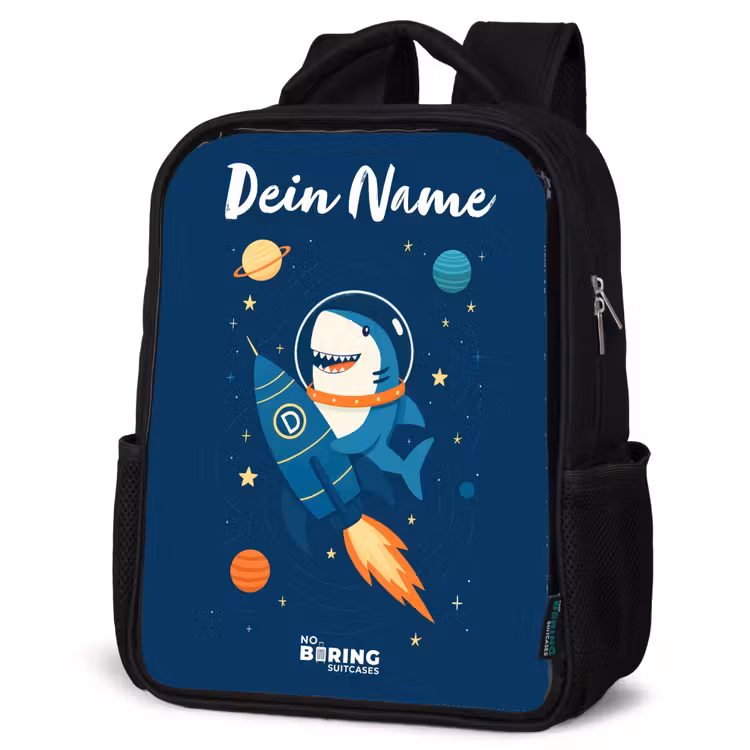 Dier - Ruimte - Planeet - Raket Rugzak - Zwart middel -schuin