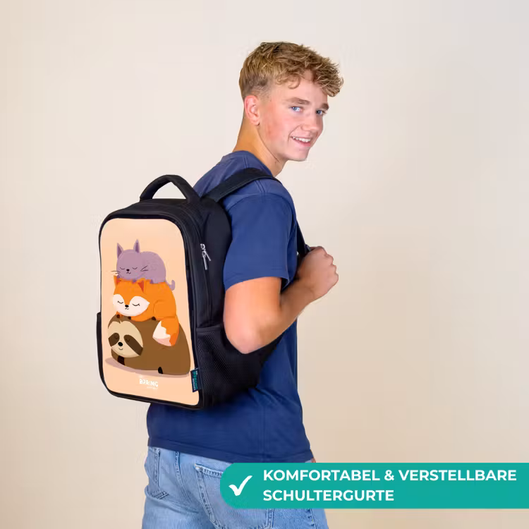 Dieren - Slapen - Samen Rugzak - Zwart middel -sfeer9_DE