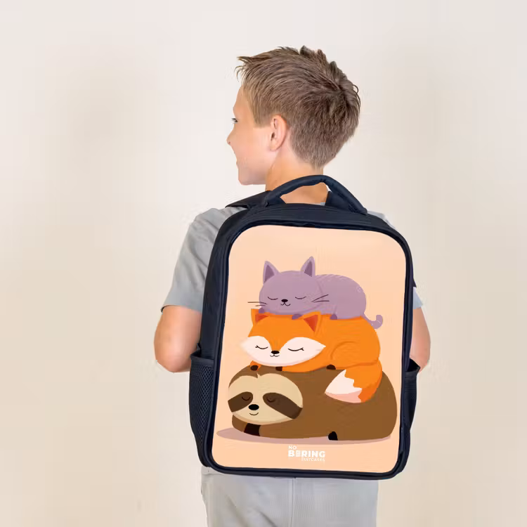 Dieren - Slapen - Samen Rugzak - Zwart middel -sfeer2