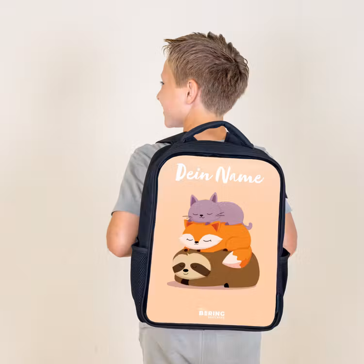 Dieren - Slapen - Samen Rugzak - Zwart middel -sfeer2