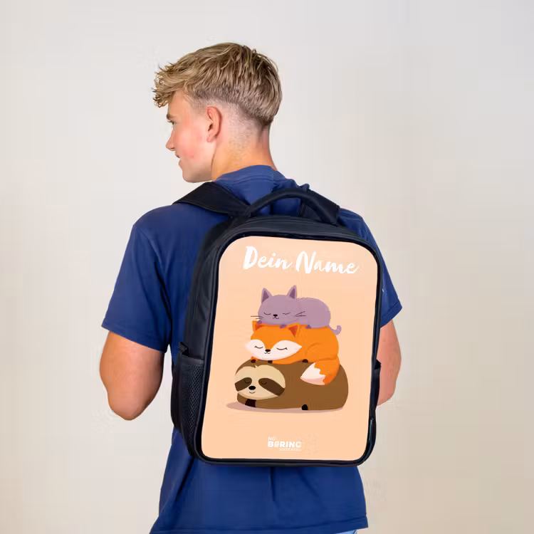 Dieren - Slapen - Samen Rugzak - Zwart middel -sfeer8