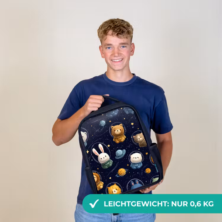 Dieren - Sterrenhemel - Ruimte Rugzak - Zwart middel -sfeer7_DE