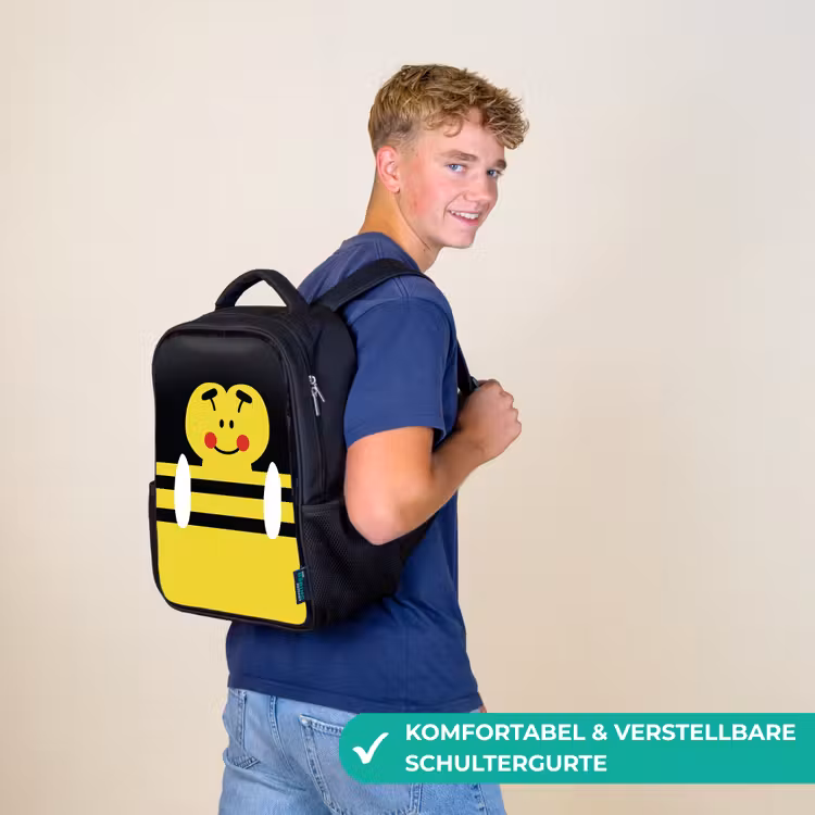 Dierenportret - bij - geel Rugzak - Zwart middel -sfeer9_DE