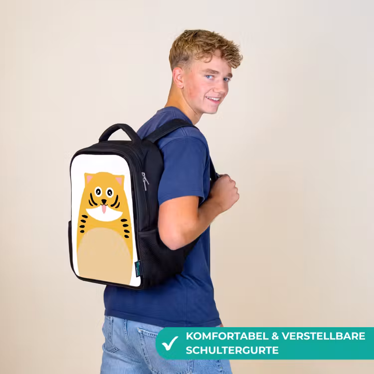 Dierenportret - kat - kinderen Rugzak - Zwart middel -sfeer9_DE