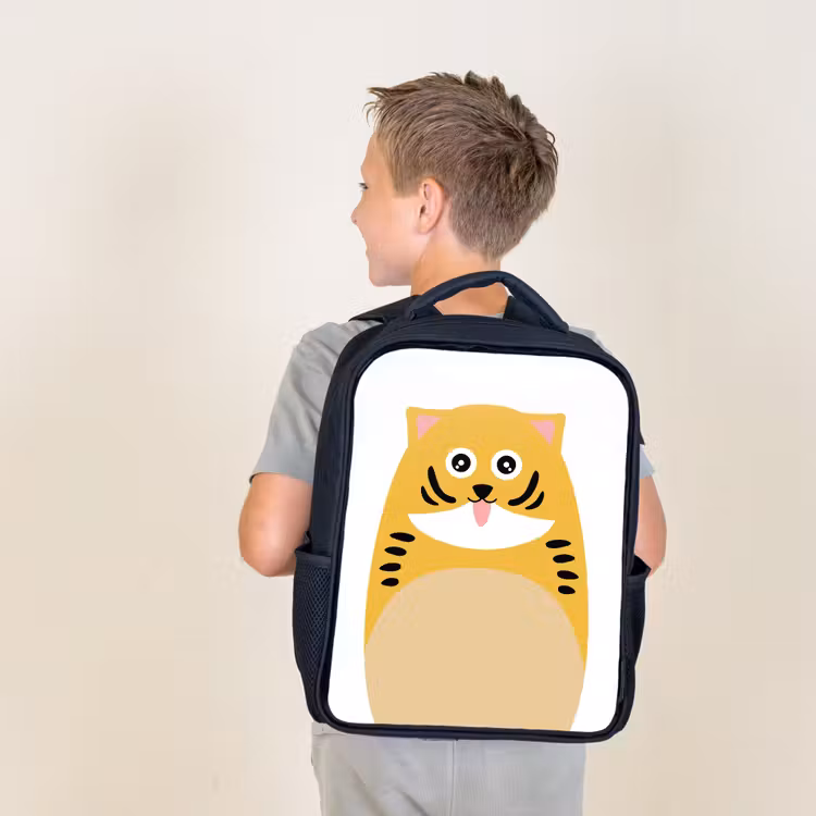 Dierenportret - kat - kinderen Rugzak - Zwart middel -sfeer2