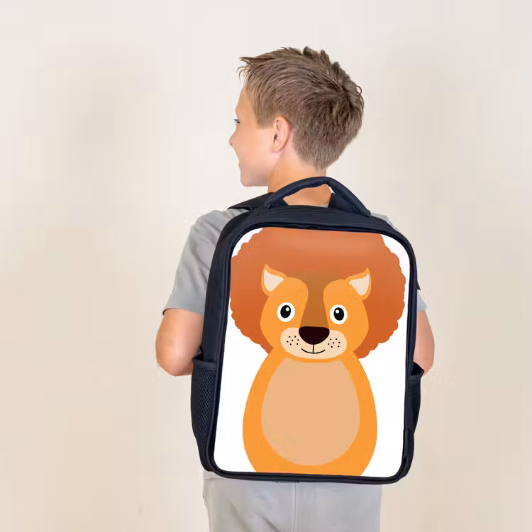 Dierenportret - Leeuw - kinderen Rugzak - Zwart middel -sfeer2