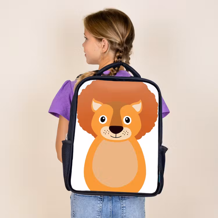 Dierenportret - Leeuw - kinderen Rugzak - Zwart middel -sfeer5