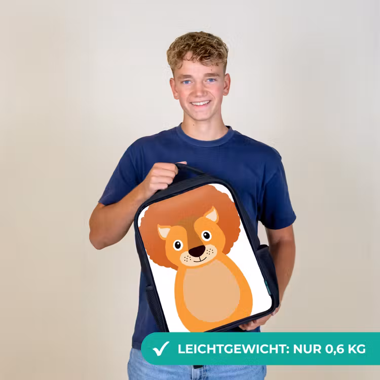 Dierenportret - Leeuw - kinderen Rugzak - Zwart middel -sfeer7_DE