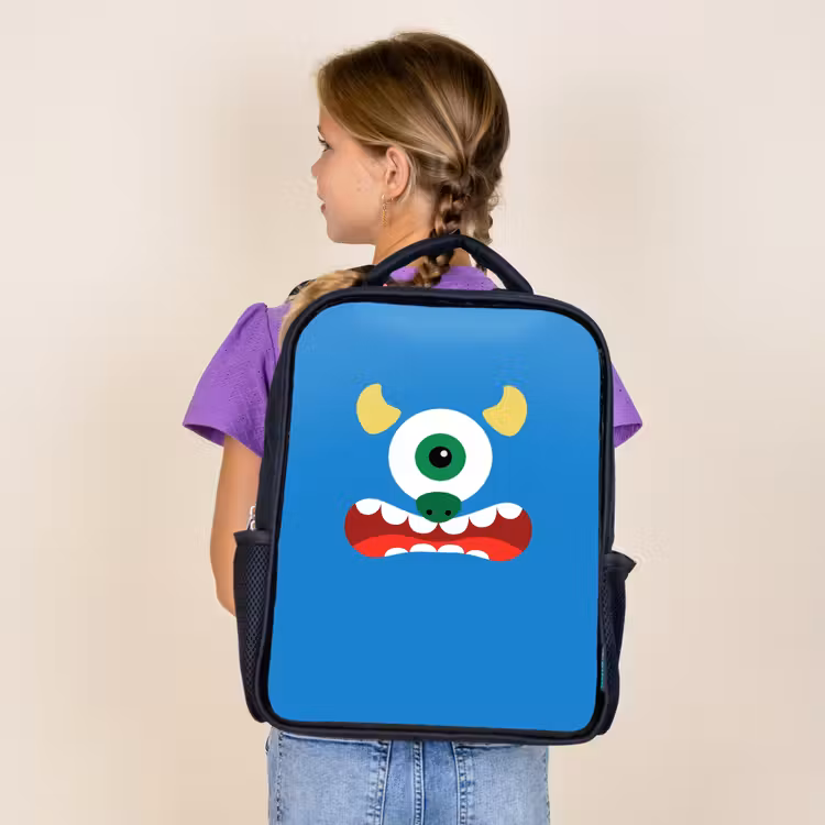 Dierenportret - Monster - blauw Rugzak - Zwart middel -sfeer5