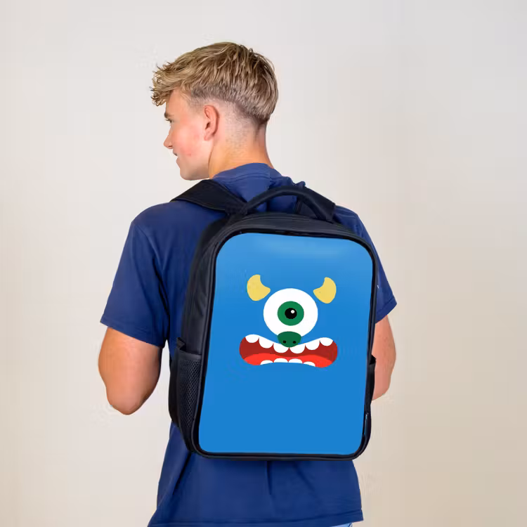 Dierenportret - Monster - blauw Rugzak - Zwart middel -sfeer8
