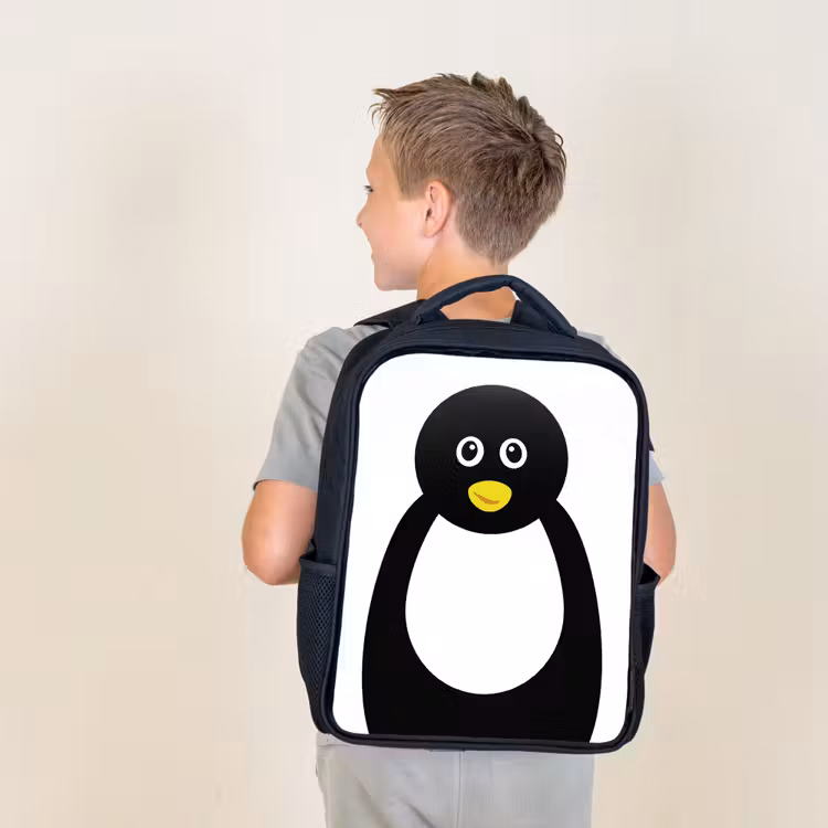 Dierenportret - Pinguïn - kinderen Rugzak - Zwart middel -sfeer2