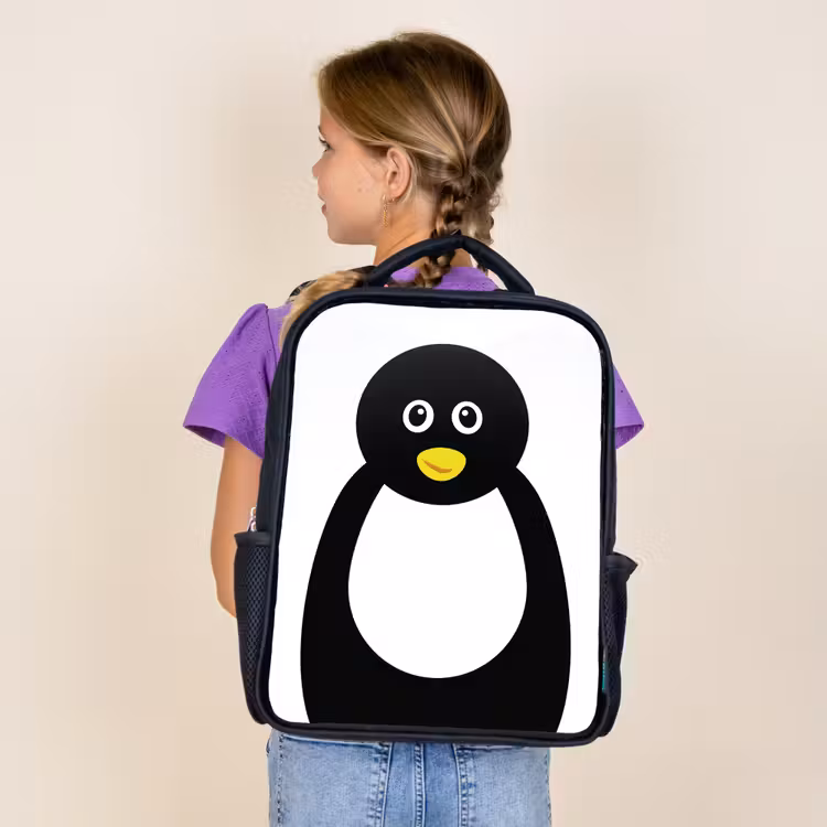 Dierenportret - Pinguïn - kinderen Rugzak - Zwart middel -sfeer5