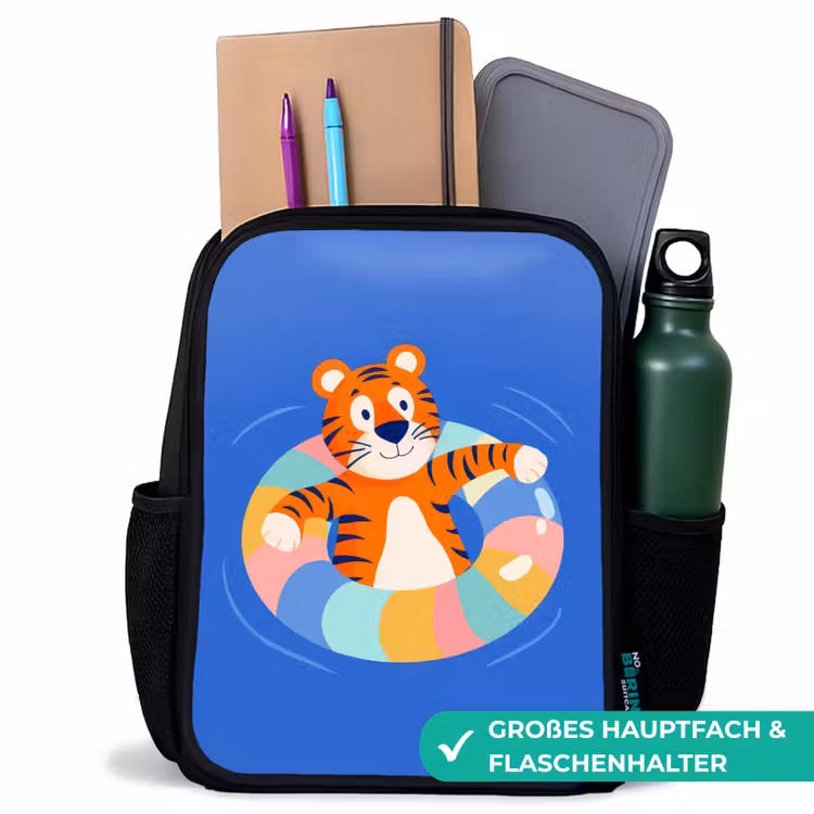 Tijger - Zwemband - Water Rugzak - Zwart middel -inhoud_DE
