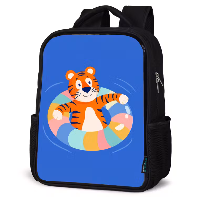 Tijger - Zwemband - Water Rugzak - Zwart middel -schuin