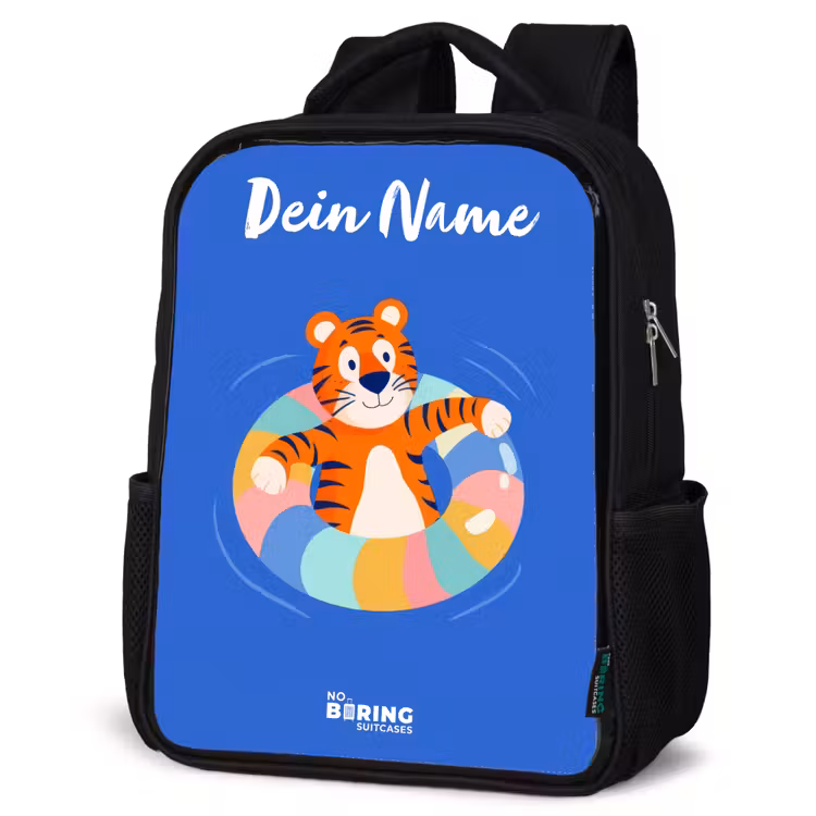 Tijger - Zwemband - Water Rugzak - Zwart middel -schuin