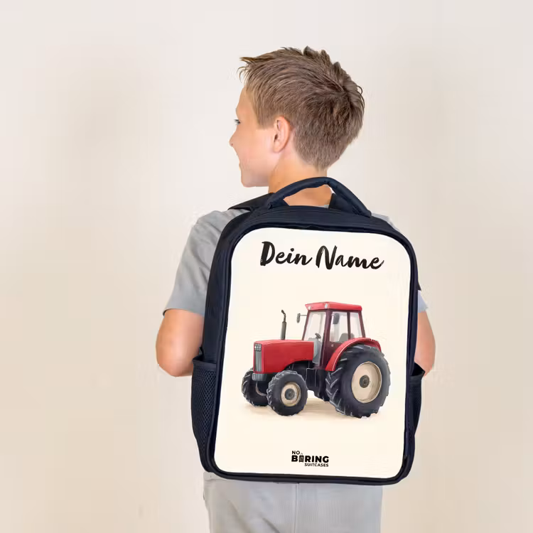Tractor - Getekend - Rood Rugzak - Zwart middel -sfeer2