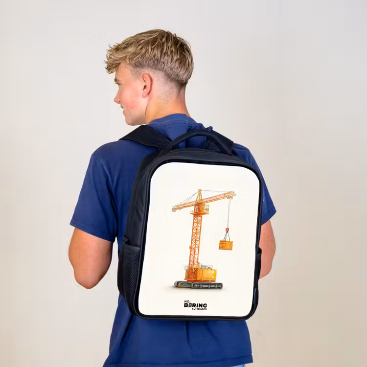 Torenkraan - Getekend - Oranje Rugzak - Zwart middel -sfeer8