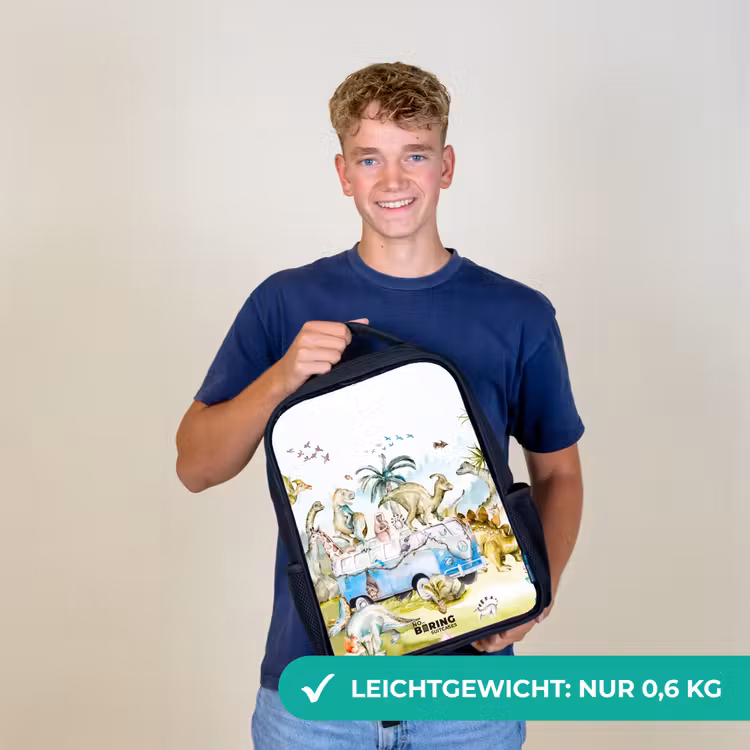 Busje met dino's Rugzak - Zwart middel -sfeer7_DE