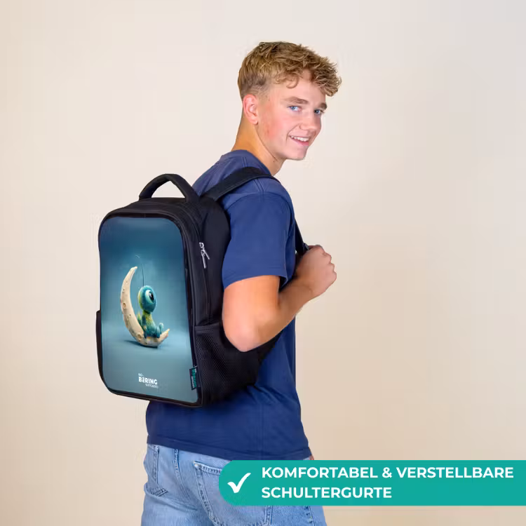 Dromerig Wezentje op de Maan Rugzak - Zwart middel -sfeer9_DE