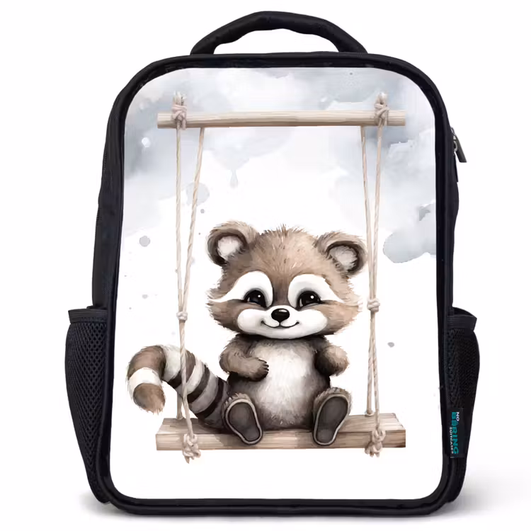 Wasbeer - Dier - Kinderen Rugzak - Zwart middel -3d