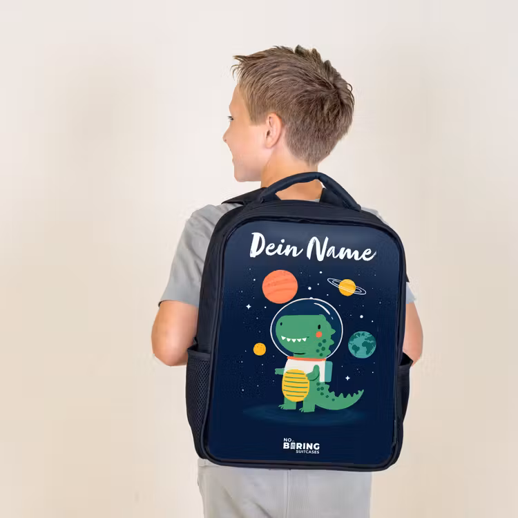 Ruimte - Dino - Planeten - Sterren Rugzak - Zwart middel -sfeer2