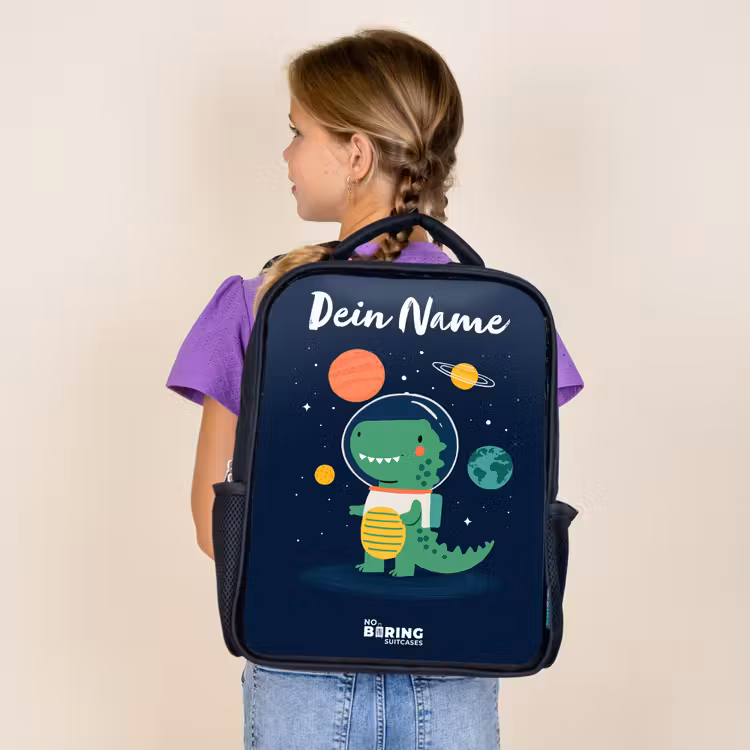 Ruimte - Dino - Planeten - Sterren Rugzak - Zwart middel -sfeer5