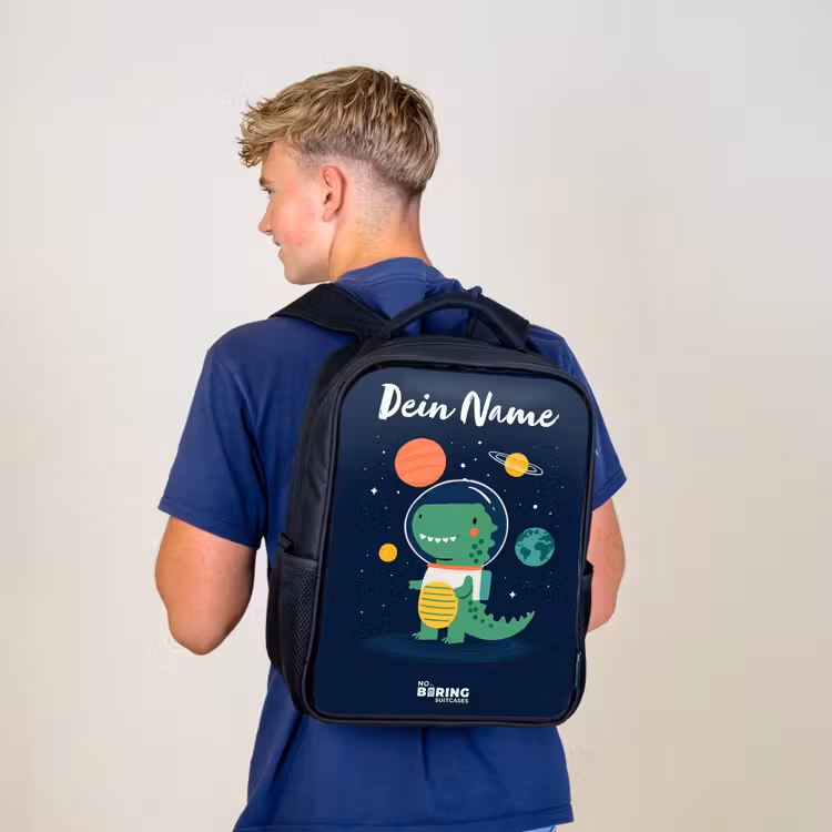 Ruimte - Dino - Planeten - Sterren Rugzak - Zwart middel -sfeer8