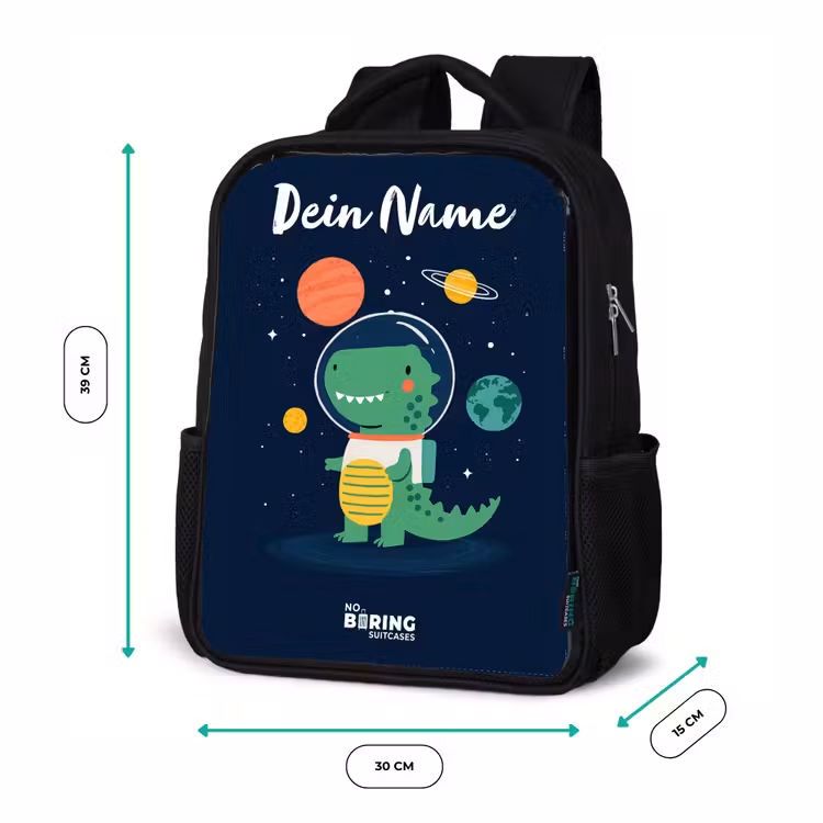 Ruimte - Dino - Planeten - Sterren Rugzak - Zwart middel -productfoto_formaten