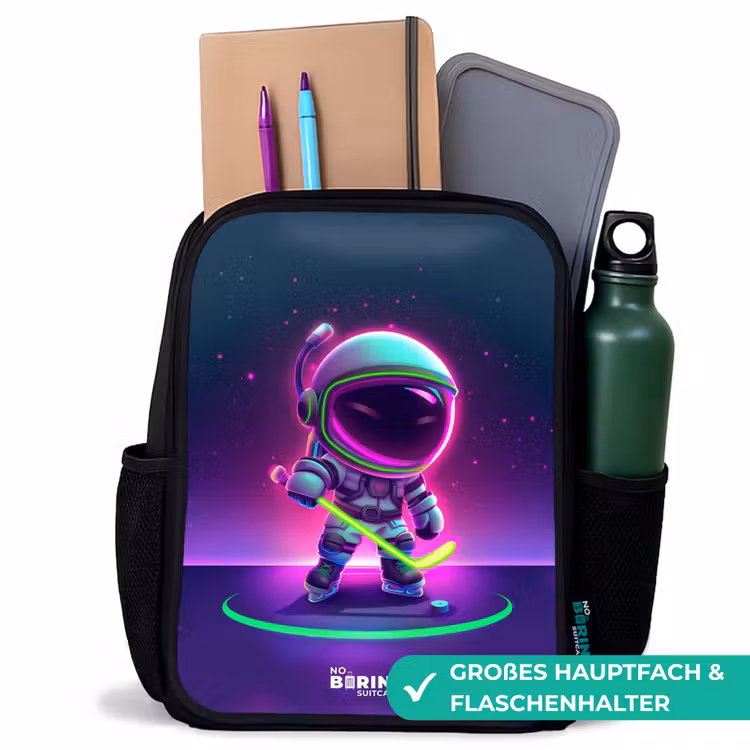 Space hockey Rugzak - Zwart middel -inhoud_DE