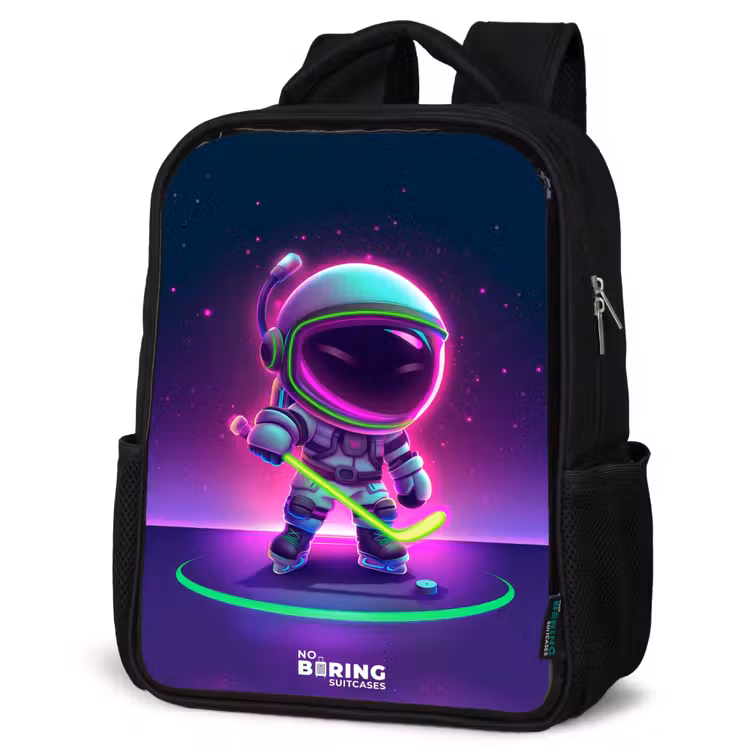 Space hockey Rugzak - Zwart middel -schuin