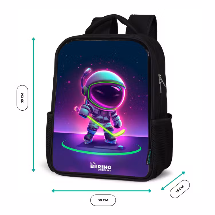 Space hockey Rugzak - Zwart middel -productfoto_formaten