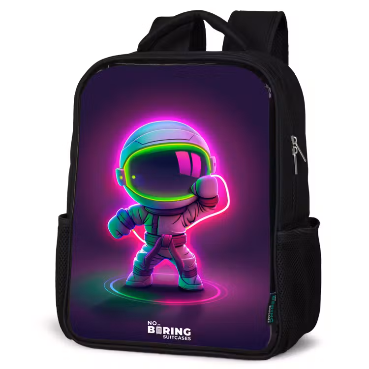 Space karate neon Rugzak - Zwart middel -schuin