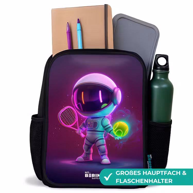 Space tennis Rugzak - Zwart middel -inhoud_DE