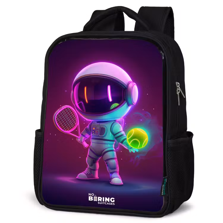 Space tennis Rugzak - Zwart middel -schuin