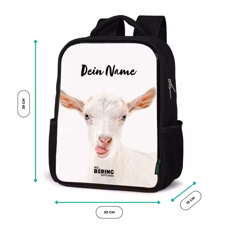 Geit die z'n Tong Uitsteekt Rugzak - Zwart middel -productfoto_formaten