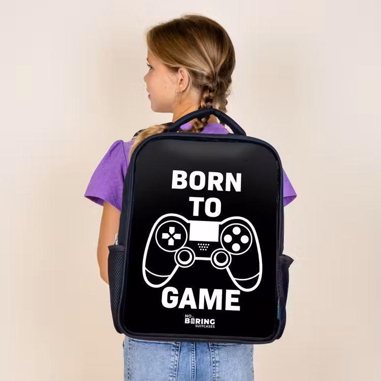 Born to game met controller Rugzak - Zwart middel -sfeer5