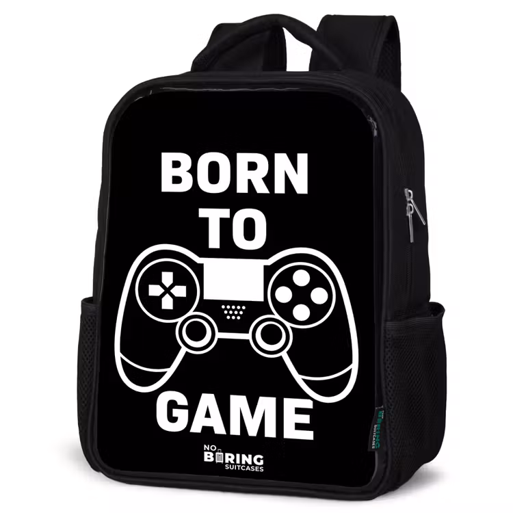 Born to game met controller Rugzak - Zwart middel -schuin