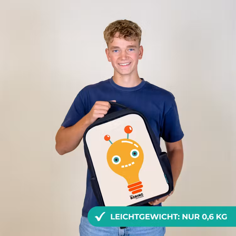 Gloeilamp robot met grote ogen Rugzak - Zwart middel -sfeer7_DE