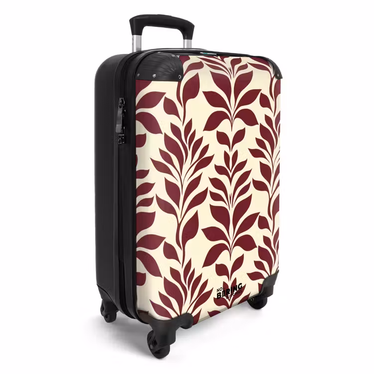 Abstract - Bladeren - Burgundy NBS - Handbagage koffer - Volwassenen Unisex middel -productfoto_3d