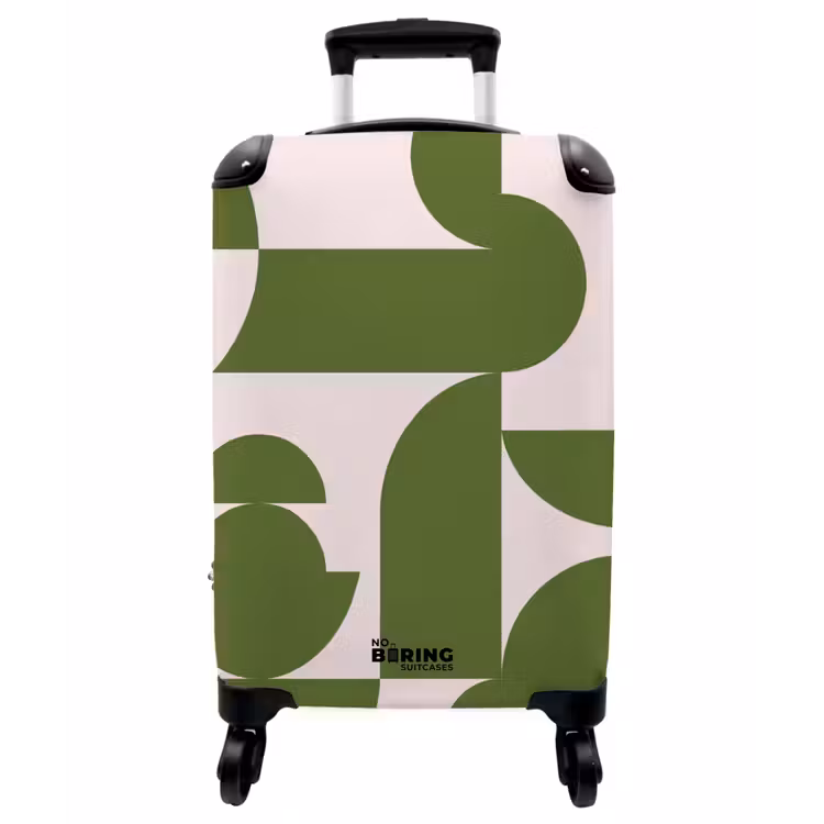 Koffer - Abstrakt – Geometrie – Modern – Grün – Weiß - Abstract - Geometrie - Modern - Groen - Wit NBS - Handbagage koffer - Vrouwen middel