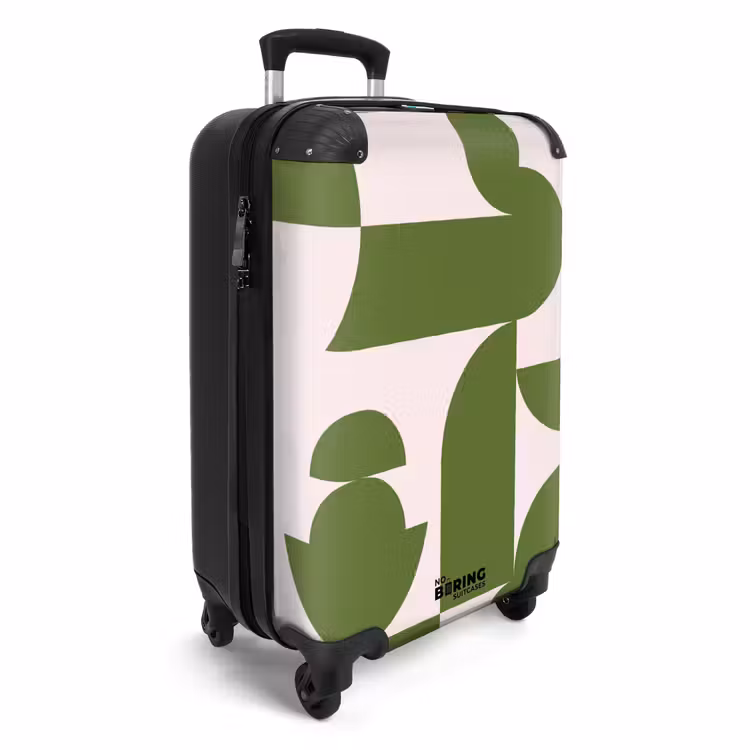 Koffer - Abstrakt – Geometrie – Modern – Grün – Weiß - Abstract - Geometrie - Modern - Groen - Wit NBS - Handbagage koffer - Vrouwen middel