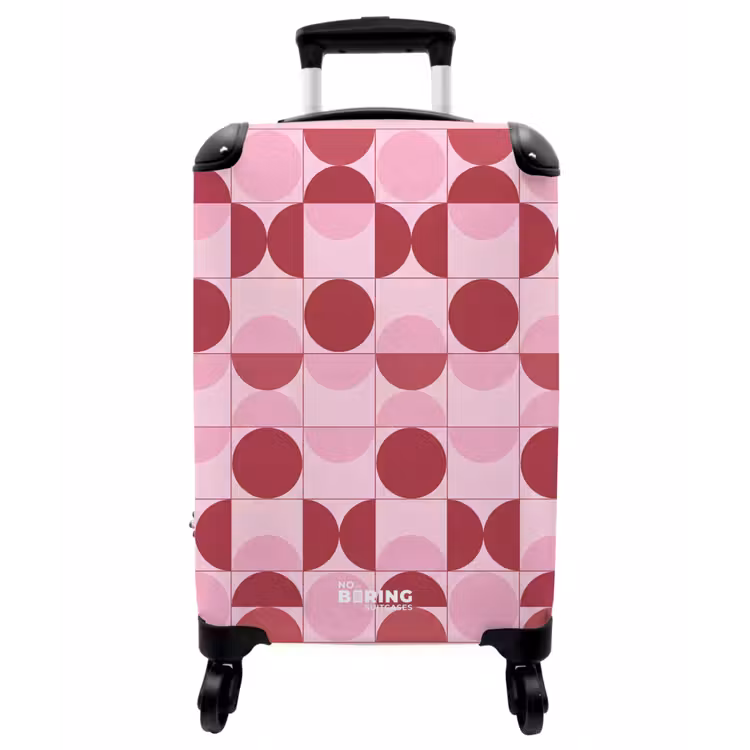 Koffer - Abstrakt – Geometrisch – Kreise – Rosa – Modern - Abstract - Geometrisch - Cirkels - Roze - Modern NBS - Handbagage koffer - Vrouwen middel