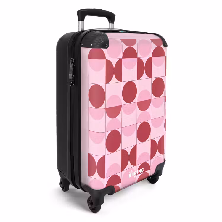 Koffer - Abstrakt – Geometrisch – Kreise – Rosa – Modern - Abstract - Geometrisch - Cirkels - Roze - Modern NBS - Handbagage koffer - Vrouwen middel