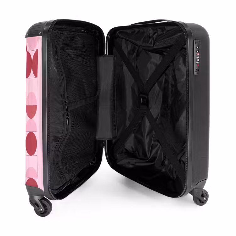Koffer - Abstrakt – Geometrisch – Kreise – Rosa – Modern - Abstract - Geometrisch - Cirkels - Roze - Modern NBS - Handbagage koffer - Vrouwen middel