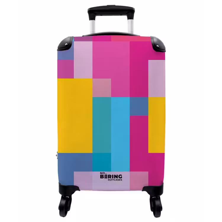 Koffer - Abstrakt – Geometrisch – Kunst – Farbenfroh – Modern - Abstract - Geometrisch - Kunst - Kleurrijk - Modern NBS - Handbagage koffer - Vrouwen middel