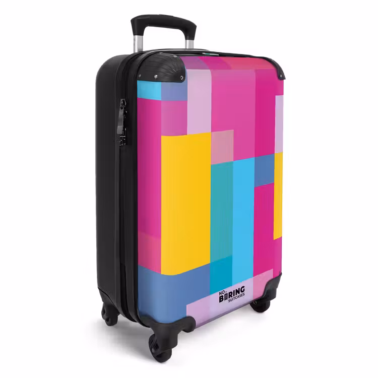 Koffer - Abstrakt – Geometrisch – Kunst – Farbenfroh – Modern - Abstract - Geometrisch - Kunst - Kleurrijk - Modern NBS - Handbagage koffer - Vrouwen middel