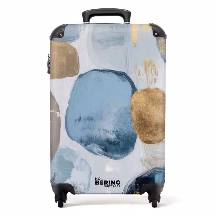 Abstract - Goud - Vormen NBS - Handbagage koffer - Volwassenen Unisex middel -productfoto_recht